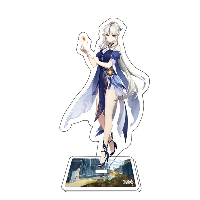 Игра Genshin Impact Стенд для фигурки Модель Игрушка 15 см Кэцин Шэнь Хэ Аратаки Итто Акриловая пластина с фигуркой Настольное украшение Подарок