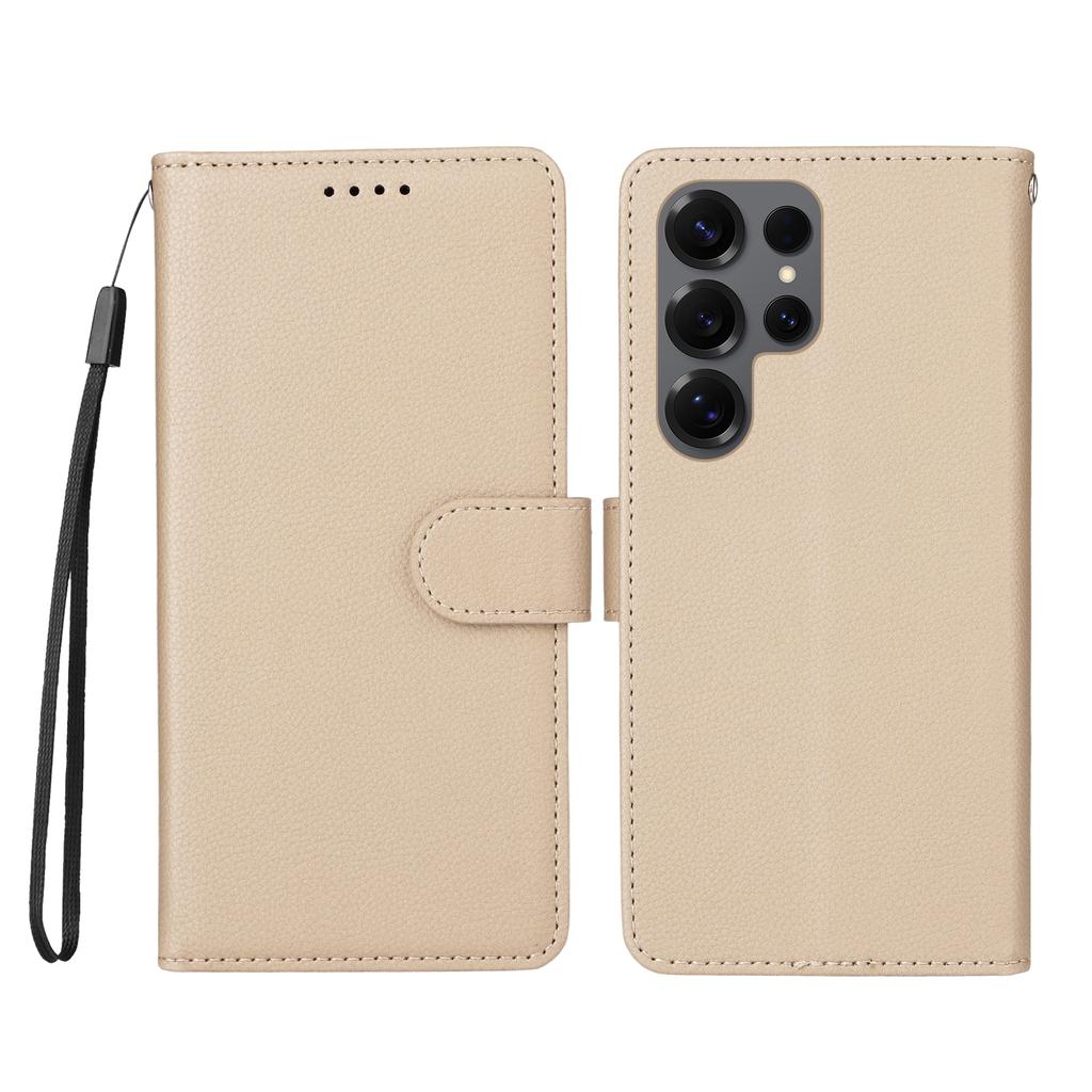 For Samsung Galaxy S25 Ultra Case RFID Blocking 3 Card Slots PU Leather Phone Cover with Wrist Strap