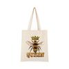1pc, Spreading Wings Bees Queen Heat Transfer Decal, Black Yellow Bee Crown Text Insect Iron-on Sticker, For Bags Backpacks Fabric