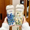 Термос для кофе, чашка для девочек, новая двойная чашка для питья, легкая, роскошная, высокого качества, с трубочкой, большой емкости