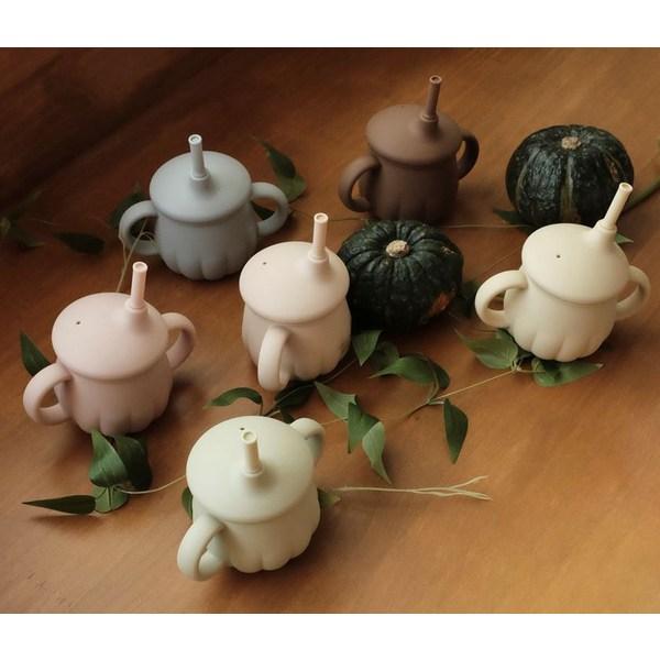 TGM Infant Platinum Силиконовая баночка с тыквой и соломенной чашкой 200 мл, бежевый, 1 шт.