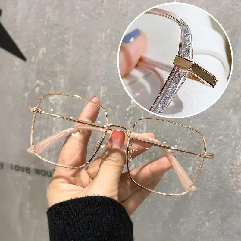 Luxury Anti Blue Light Glasses Men Women Diamond Studded Oversized Square Eyeglasses Computer Goggles Eyewear Glitter Frame