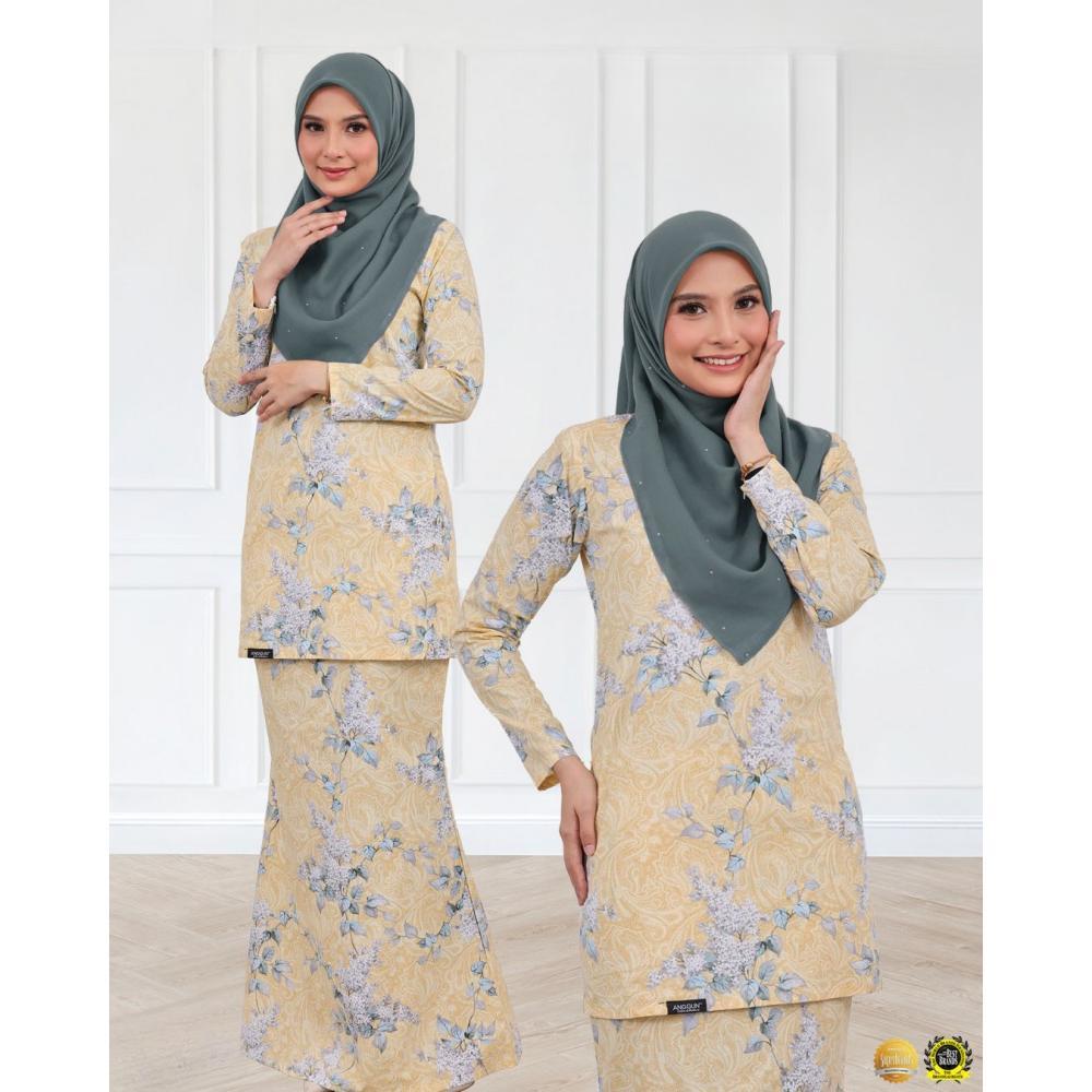 2025 новый дизайн набивной узор высококачественная ткань Kulong Pahang женский мусульманский костюм удобный дышащий классический