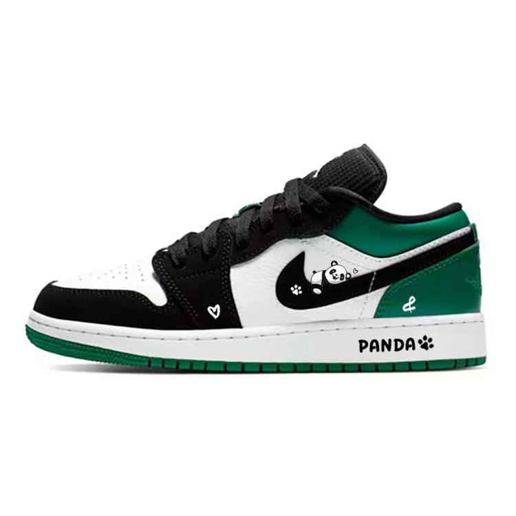 Jordan Air Jordan 1 Винтажные Баскетбольные Кроссовки Женские Низкие Зеленый/Черный 553560-113(Команда56-)
