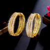 Light Luxury Design Wheat Earrings Jewelry Micro-Inlaid Zircon Large Circle Earrings