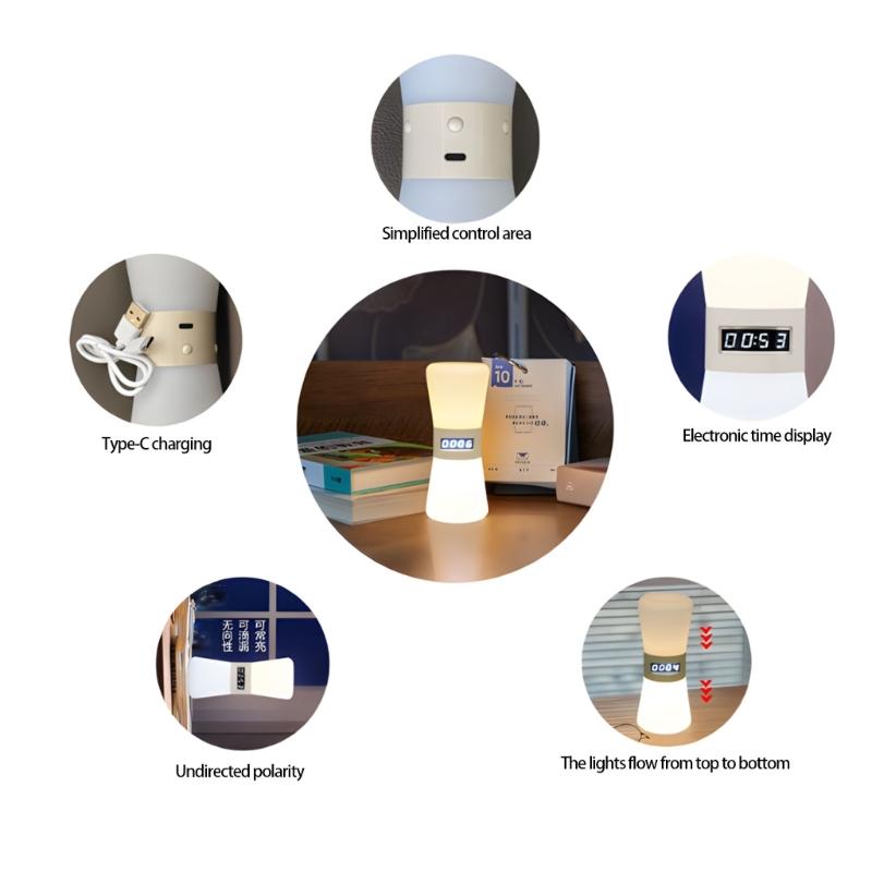 Visual LED Timer Quiet Rechargeable Hourglass For Kitchen Study Office With 600mAh Battery