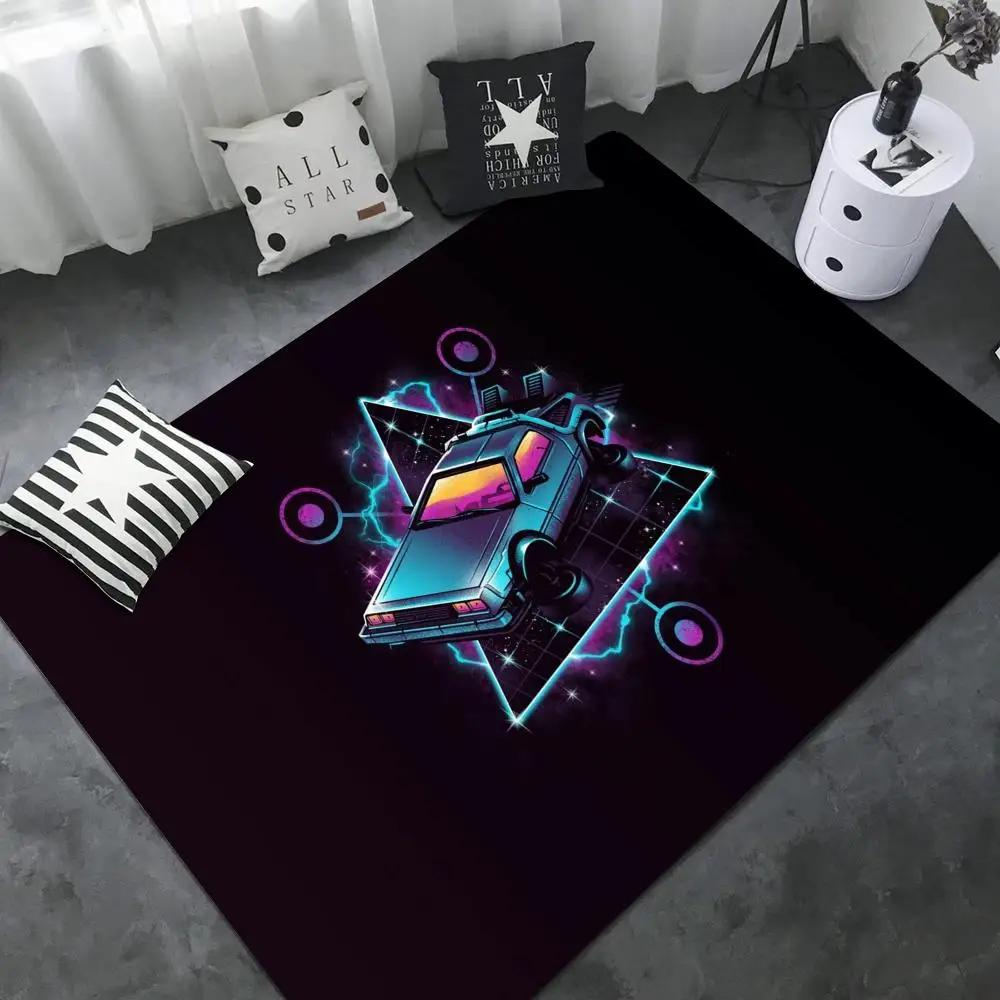 Retro Back To The Future Floor Mat Floor Mat INS Style Soft Bedroom Floor House Laundry Room Mat Anti-skid Household Carpets