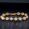 WWJ Chic Round Zirconia Golden Color Tennis Bracelet Bangle