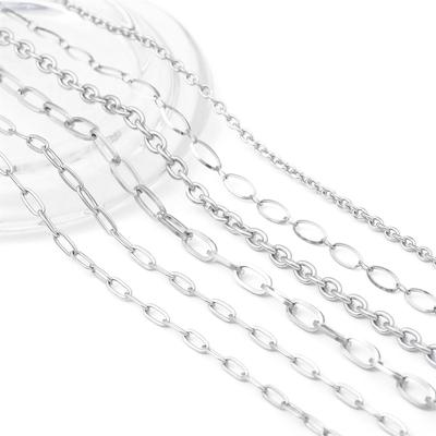 1 м/пакет, ювелирная цепочка из нержавеющей стали, кубинская цепочка, базовая цепочка в стиле панк для ожерелья, браслета, самостоятельное изготовление ювелирных изделий