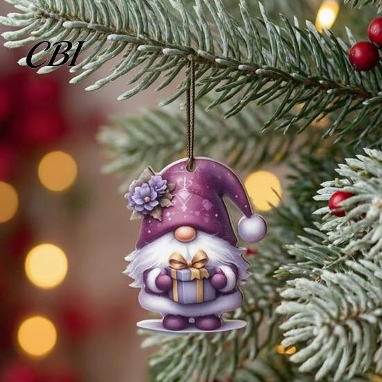 Nordic Holiday Party Decor 12/24/36Pcs Christmas Gnome Ornaments, 2D Wooden Decorations for Xmas Tree, Funny Ornaments Fireplaces Gnomes Hanging Home