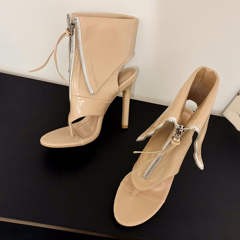 Liyke Новые стильные ботильоны с открытым носком на клипсах, женские сандалии, модные дизайнерские туфли на высоком каблуке с кисточками и молнией, женские туфли для выпускного вечера