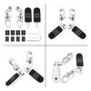 1.25" Highway Footpegs Short Angled Adjustable Highway Pegs w/1-1/4" Engine Guard Chrome for Harley Honda Kawasaki Suzuki Yamaha