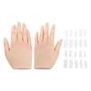 1 Pair Nail Practice Hand Flexible Fingers Versatile Nail Practice Fake Hand Model with Nail Tip