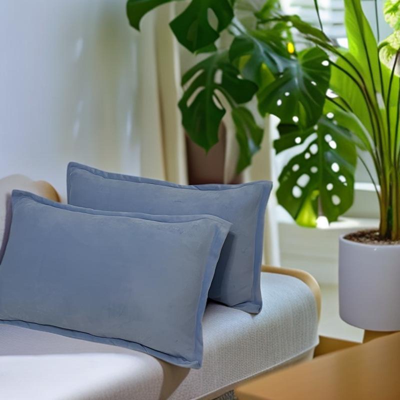 Fleece-Lined Milk Velvet Single Pillowcase, Solid Color, 48x74 Cm