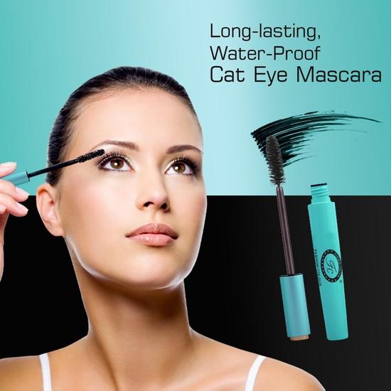 Водостойкая тушь для ресниц FASHION COLOUR Cat Eye | Объем | Стойкая | Не размазывается | Спиральная щеточка | Не образует комочков | Экстремально черный | 10 г