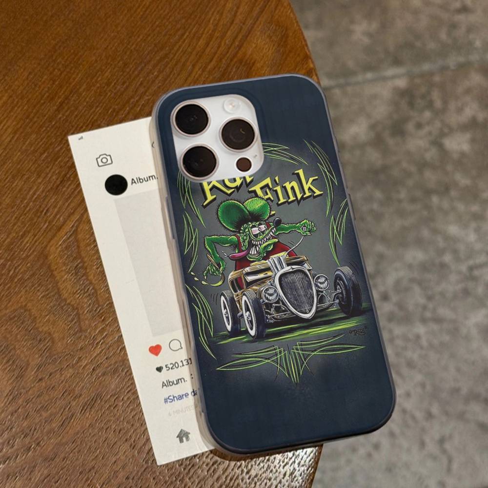 Забавный Rat Fink Для IPhone 15 16 17 14 13 12 11 Pro Max 16E 16 Plus 17 Air Гофрированный Ударопрочный Чехол для Телефона
