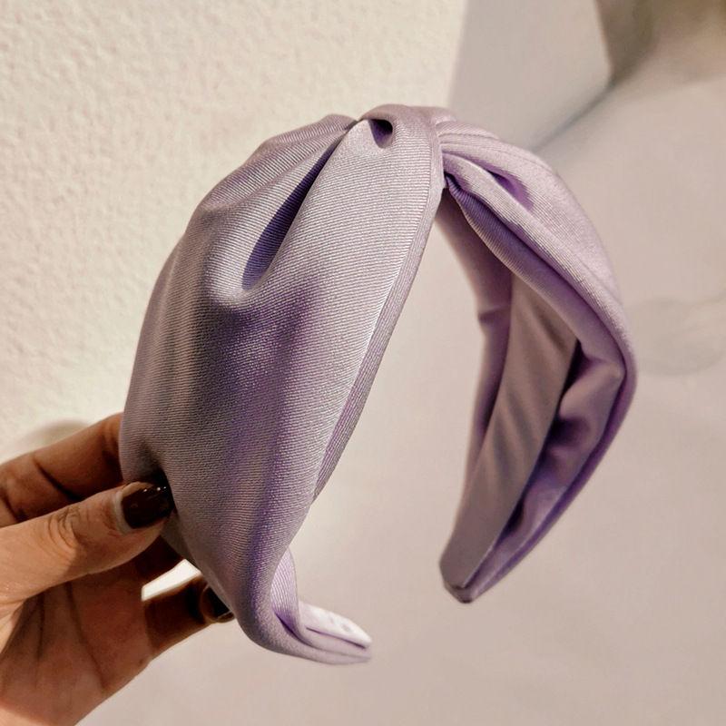 Middle Cross Fashion Headband Women Hair Fabric Craft Solid Color Tie Headdress Hairpin