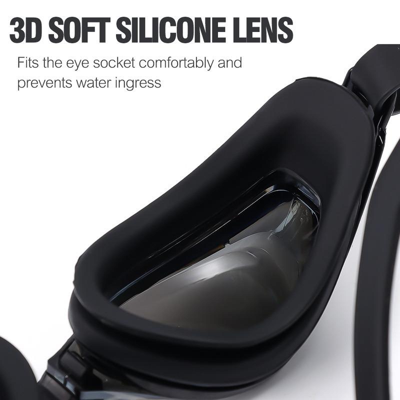 -1,0 ~-9,0 очки для плавания при близорукости, профессиональные противотуманные УФ-очки для плавания, мужские и женские силиконовые спортивные очки для плавания