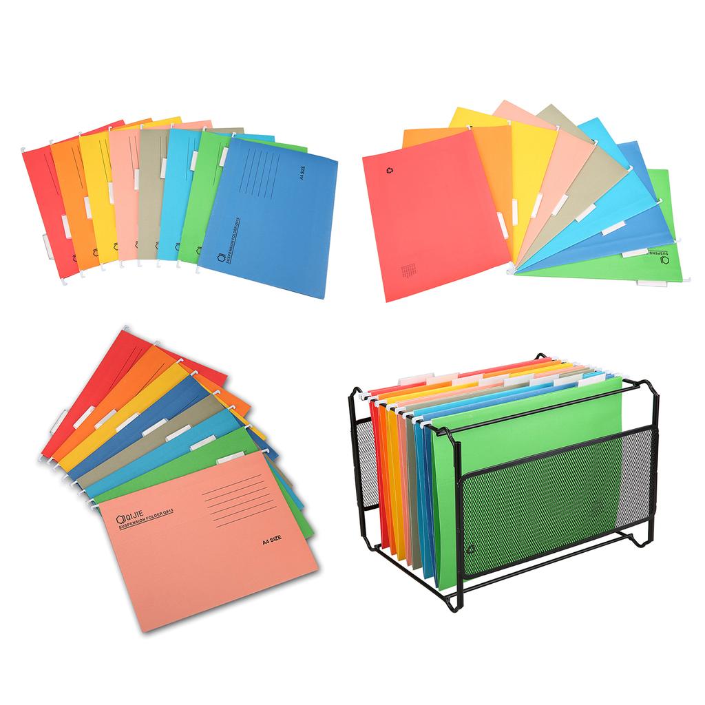 8Pcs Letter Size Suspension Files with Tabs File Classification File Folder Filing Cabinet Haning File Bag for Office