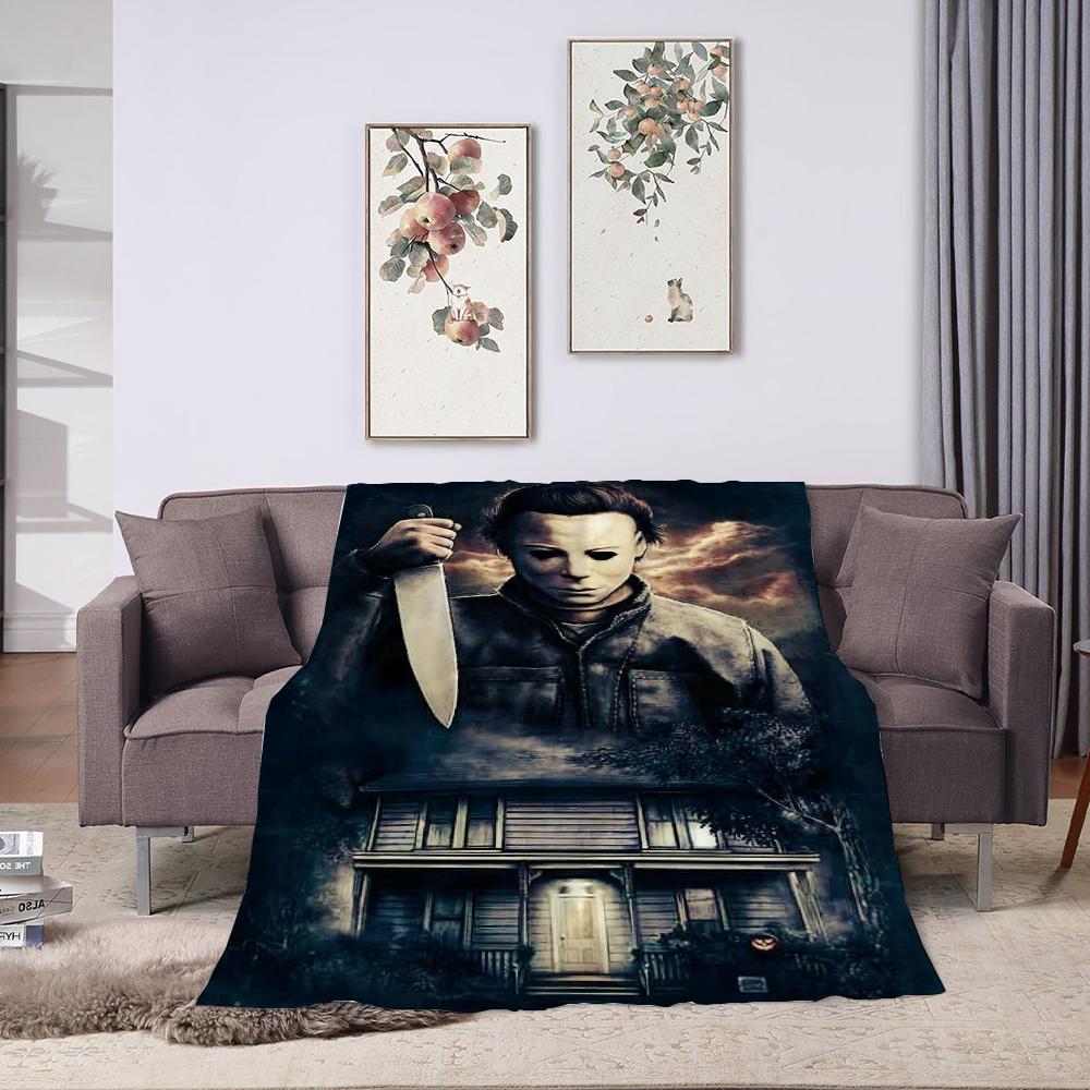 Michael Myers Bed Blanket Halloween Sofa Blankets for Bed Summer Comforter Fluffy Soft Blankets and Bedspreads Cobija Plaid Nap