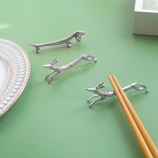 4 шт. держатель для палочек для еды милый такса олень форма цинковый сплав ложка вилка подставка подставка для палочек домашняя кухня гаджет