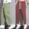 New Men's Summer  Casual Pants Thin Sports Trousers Straight-leg Nine-point Trousers for Men