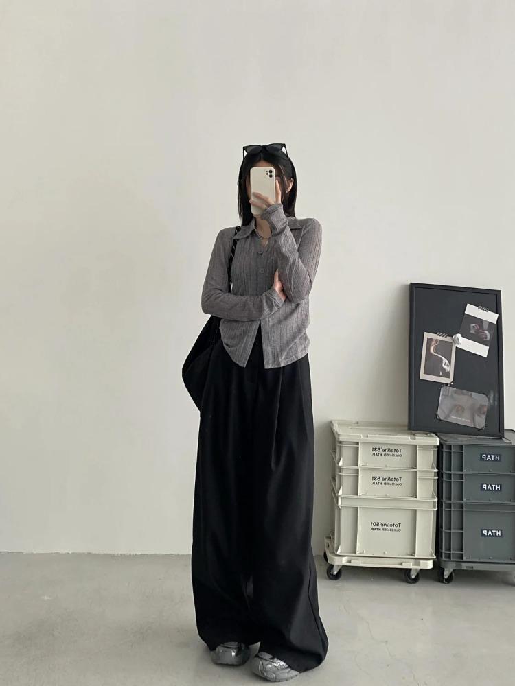 Y2k оверсайз черный костюм брюки винтажные женские мешковатые корейские модные брюки Harajuku уличная одежда в японском стиле брюки