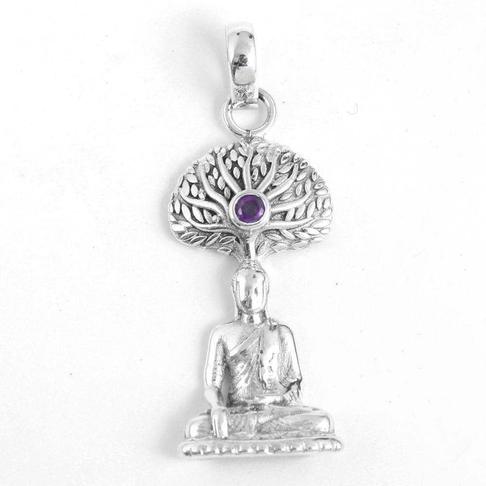 Синий топаз, перидот, аметист, сердолик, гранат, цитрин, подвеска Будды, стерлинговое серебро 925 пробы, очаровательные ювелирные изделия