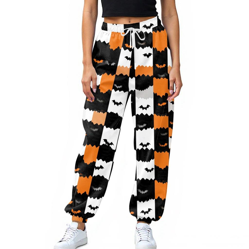 Women's Sports Pants With Pockets Fashion Print Elastic Waist Pants Casual Sweatpants Pants