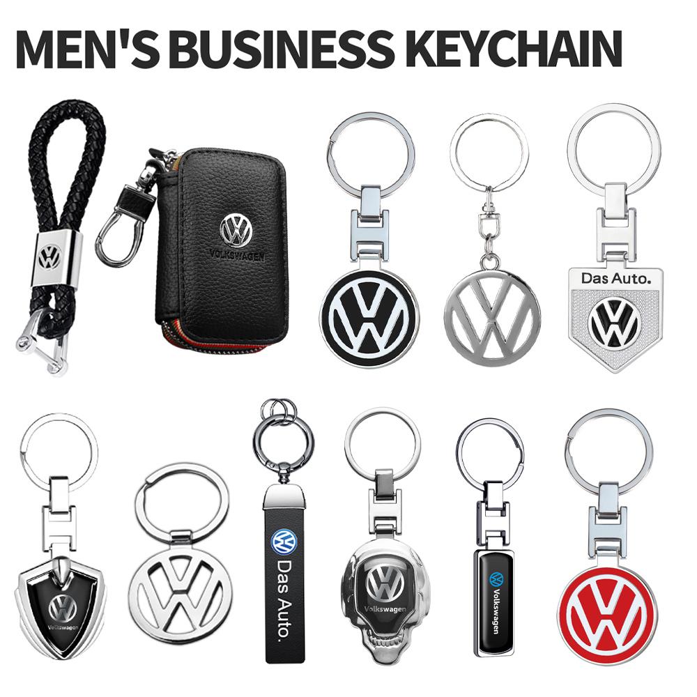 3D Metal Leather Car Keychain Key Chain Ring Accessories For Volkswagen GTI Golf Polo 6 7 Passat VW CC Tiguan T-ROC Jetta Taigo IF2