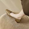 Female Thick Heel Fairy Shoes Gentle Shallow Mouth Square Head High Heels