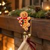 Decorative Mantel Hangers Christmas Stocking Holder for Shelf, Resin Santa Snowman Hooks Reindeer Hooks, No-Drill Fireplace Hanger Holiday Decor