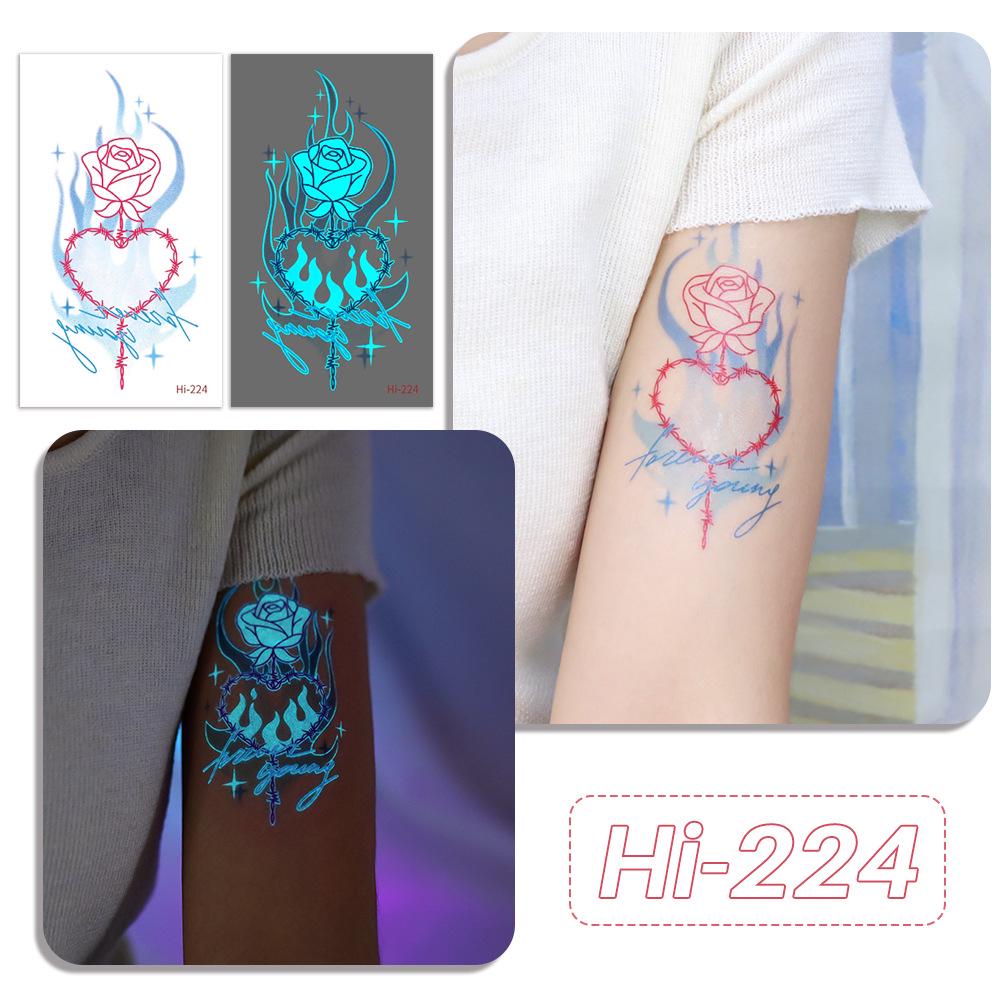 Rikaron Waterproof Luminous Butterfly Tattoo Stickers - Long-lasting, Realistic, Simple Japanese Washable Design for Dopamine Aesthetic.