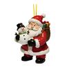 Christmas Ornament 2D Flat Acrylic Santa Claus/Snowman/Puppy Christmas Tree Hanging Ornaments for Holiday Tree Window Wall Decor