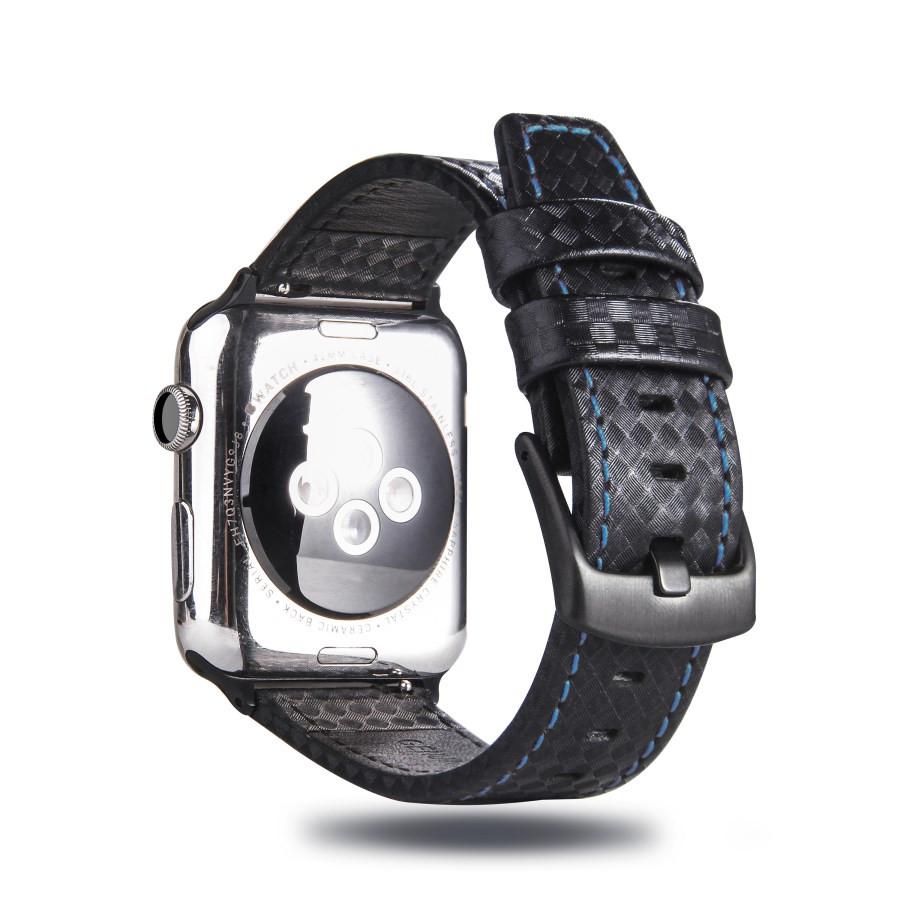 Модный кожаный ремешок из углеродного волокна для Apple Watch 9 8 7, ремешки с ультра-пряжкой для часов IWatch6 5 4 3SE 40 44 41 45 мм 49 мм, аксессуары с пряжкой