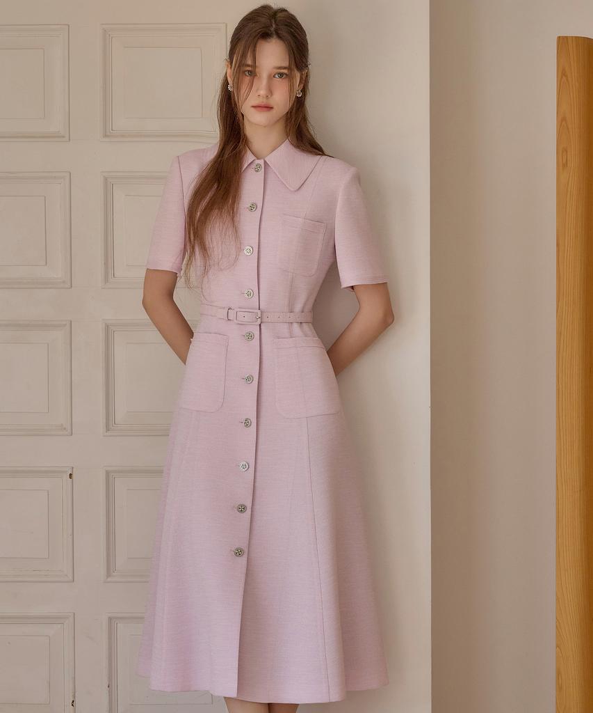 Julie And Kara 26Ss Calla133 Shebigins Maya Tweed Dress Lavender