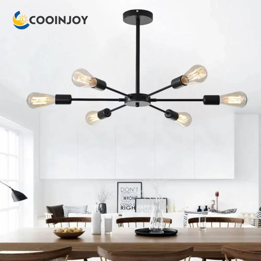 COOINJOY Современный светодиодный потолочный светильник-люстра, Потертая бронза, Потолочные светильники, Промышленные подвесные светильники, Подвесное освещение