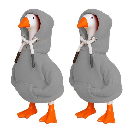 2 шт. Мини-худи для гуся 7 дюймов, наряд для настольного гуся, настольная статуэтка гуся, костюм для магнитной фигурки гуся, держатель для ключей, настольный декор