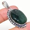 Indian Moss Agate Handmade 925 Sterling Silver Gift Pendant 1.97" B1v55