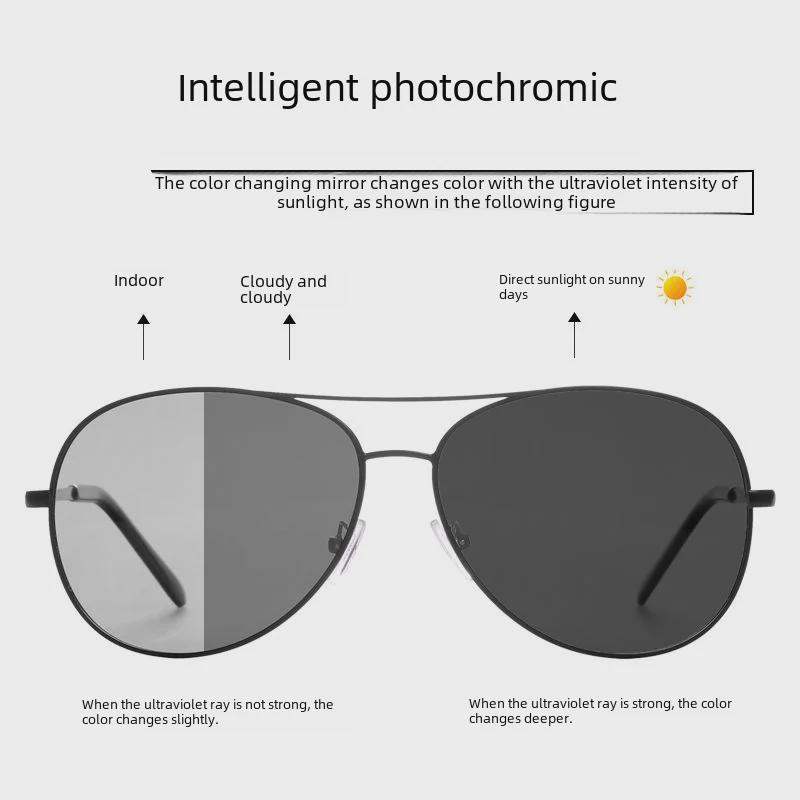 Мужские поляризованные солнцезащитные очки двойного назначения «день/ночь» с функцией изменения цвета для вождения и рыбалки