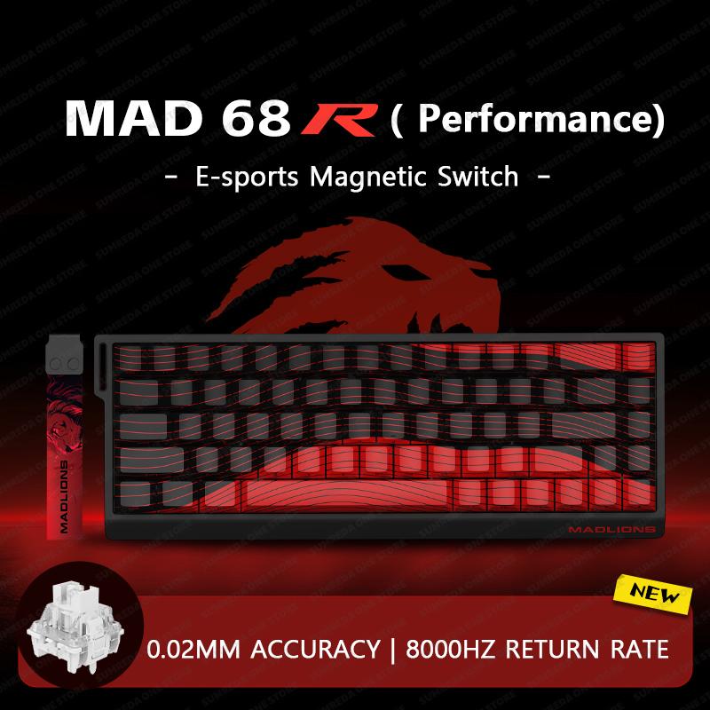 MADLIONS Mad60 Mad68 HE Механическая клавиатура Магнитный переключатель Madcatz Mad60he Проводная игровая клавиатура Rapid Trigger Custom Keyboard