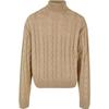 Pull Col Roulé - Urban Classics - Beige - Homme - Oversize - Motif Câbles
