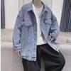 Корейский стиль, модная ретро-свободная джинсовая куртка - повседневная мода в Гонконге