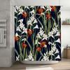 Цветочная шторка для душа Домашний декор Водонепроницаемая Декор для ванной Комната Защита от посторонних глаз Белый Красный Цветочный дизайн Шторки для душа