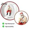 Humorous Christmas Home Decor Accessories Funny Muscular Santa Claus Toilet Seat Decal, Self?Adhesive PVC Decals Restroom Wall Sticker, Bathroom