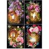 JISHSHAY Set of 4 Diamond Art Kits for Diamond Art Hanging Bead Diamond Art 5D Diamond Popular DIY Rose Painting Diamond Colorful Sparkling Craft Kit