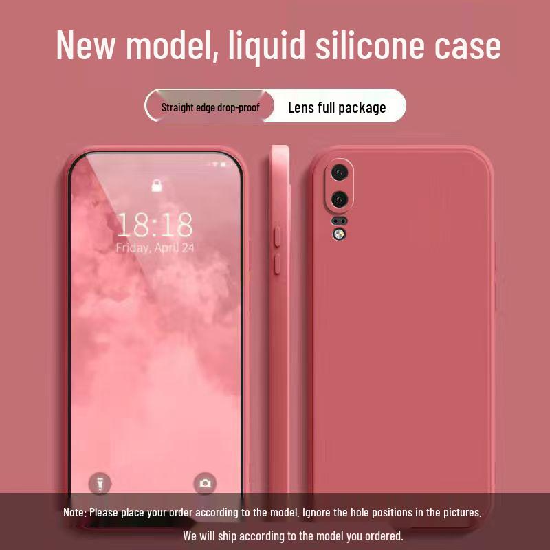 Чехол для телефона Huawei P20 из жидкого силикона - Полное покрытие, Защита от падений, Однотонный, Приятный для кожи, Высококачественный дизайн