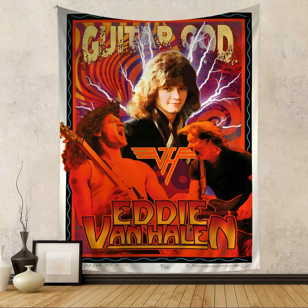 Van Halen Retrorock Band Hanging Bohemian Tapestry Hanging Tarot Hippie Wall Rugs Dorm Japanese Tapestry