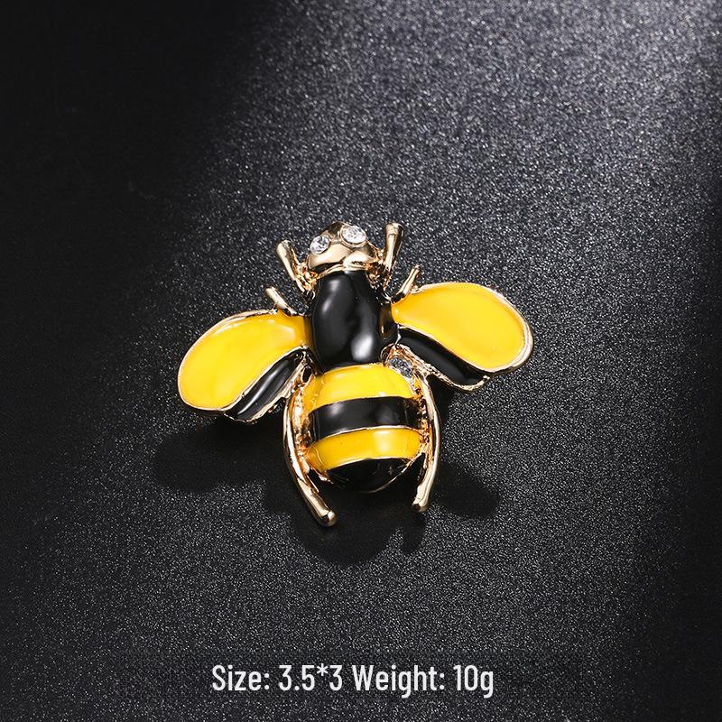 Брошь в виде пчелы с каплями масла в новом стиле - милая булавка в виде животного для воротников и аксессуаров одежды
