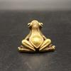 Retro Solid Brass Small Frog Figurine, Creative Car Accessories Ornament, Office Desk Decor, (Meditation Frog Can Be Used As Tea Pet, Incense Burner